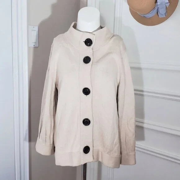 BANANA REPUBLIC Pre-Vintage Cotton Mock Neck Cardigan - Picture 7 of 13